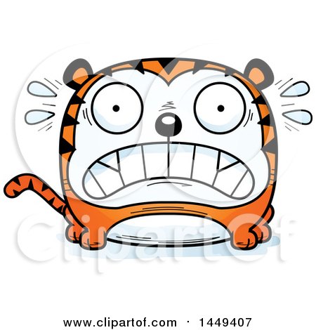 Clipart Graphic of a Cartoon Scared Tiger Character Mascot - Royalty Free Vector Illustration by Cory Thoman