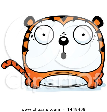 Clipart Graphic of a Cartoon Surprised Tiger Character Mascot - Royalty Free Vector Illustration by Cory Thoman