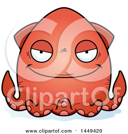 Clipart Graphic of a Cartoon Evil Squid Character Mascot - Royalty Free Vector Illustration by Cory Thoman