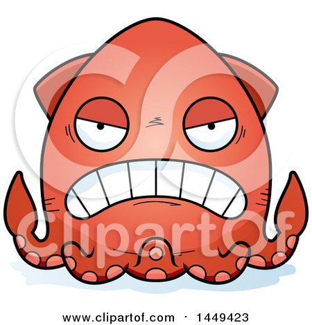 Clipart Graphic of a Cartoon Mad Squid Character Mascot - Royalty Free Vector Illustration by Cory Thoman