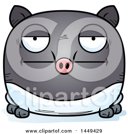 Clipart Graphic of a Cartoon Bored Tapir Character Mascot - Royalty Free Vector Illustration by Cory Thoman