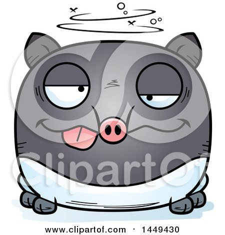 Clipart Graphic of a Cartoon Drunk Tapir Character Mascot - Royalty Free Vector Illustration by Cory Thoman