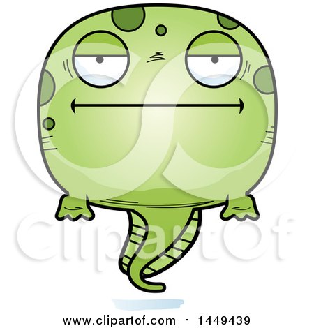 Clipart Graphic of a Cartoon Bored Tadpole Pollywog Character Mascot - Royalty Free Vector Illustration by Cory Thoman