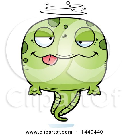 Clipart Graphic of a Cartoon Drunk Tadpole Pollywog Character Mascot - Royalty Free Vector Illustration by Cory Thoman