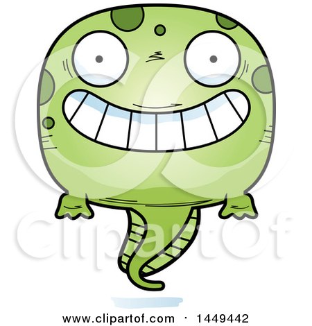 Clipart Graphic of a Cartoon Grinning Tadpole Pollywog Character Mascot - Royalty Free Vector Illustration by Cory Thoman