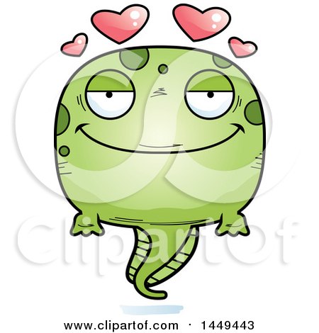 Clipart Graphic of a Cartoon Loving Tadpole Pollywog Character Mascot - Royalty Free Vector Illustration by Cory Thoman