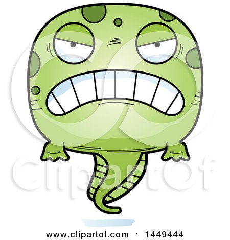 Clipart Graphic of a Cartoon Mad Tadpole Pollywog Character Mascot - Royalty Free Vector Illustration by Cory Thoman