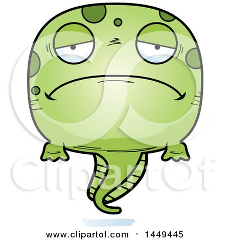 Clipart Graphic of a Cartoon Sad Tadpole Pollywog Character Mascot - Royalty Free Vector Illustration by Cory Thoman