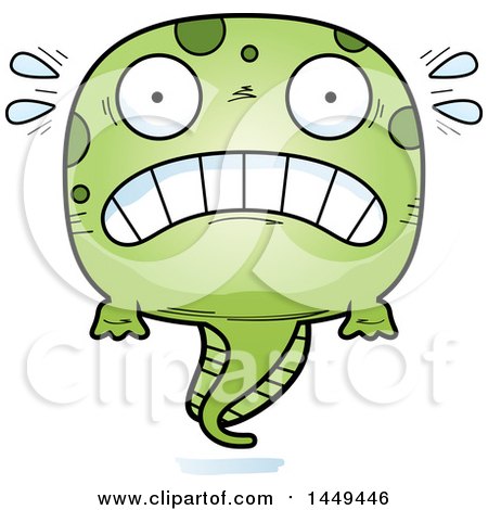 Clipart Graphic of a Cartoon Scared Tadpole Pollywog Character Mascot - Royalty Free Vector Illustration by Cory Thoman