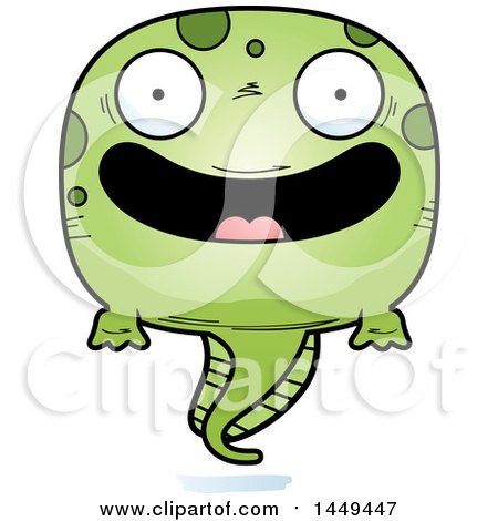 Clipart Graphic of a Cartoon Happy Tadpole Pollywog Character Mascot - Royalty Free Vector Illustration by Cory Thoman
