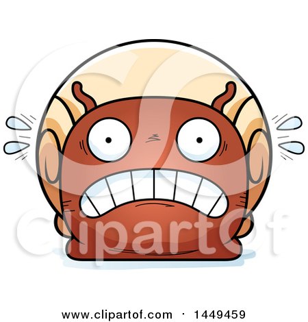 Clipart Graphic of a Cartoon Scared Snail Character Mascot - Royalty Free Vector Illustration by Cory Thoman