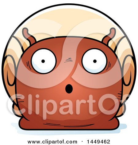 Clipart Graphic of a Cartoon Surprised Snail Character Mascot - Royalty Free Vector Illustration by Cory Thoman