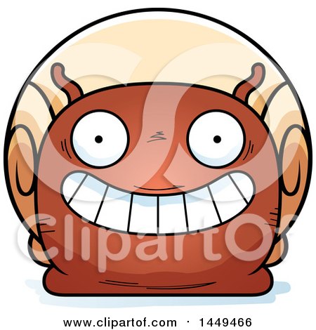 Clipart Graphic of a Cartoon Grinning Snail Character Mascot - Royalty Free Vector Illustration by Cory Thoman