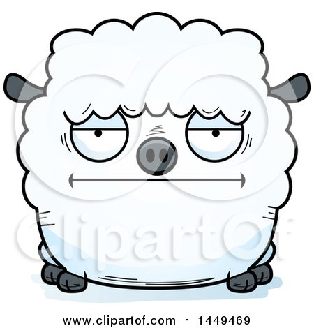 Clipart Graphic of a Cartoon Bored Sheep Character Mascot - Royalty Free Vector Illustration by Cory Thoman