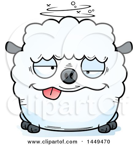 Clipart Graphic of a Cartoon Drunk Sheep Character Mascot - Royalty Free Vector Illustration by Cory Thoman
