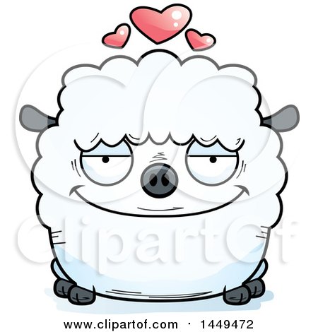 Clipart Graphic of a Cartoon Loving Sheep Character Mascot - Royalty Free Vector Illustration by Cory Thoman