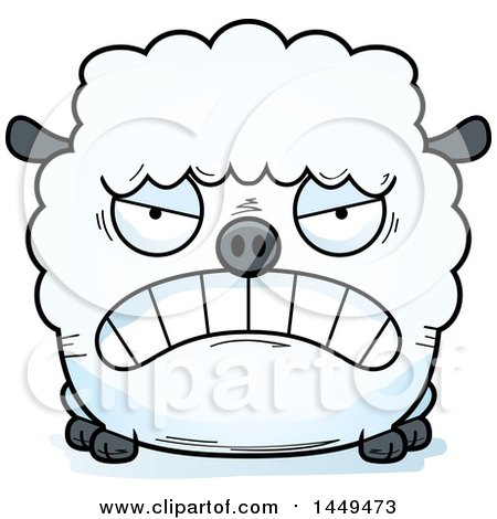Clipart Graphic of a Cartoon Mad Sheep Character Mascot - Royalty Free Vector Illustration by Cory Thoman