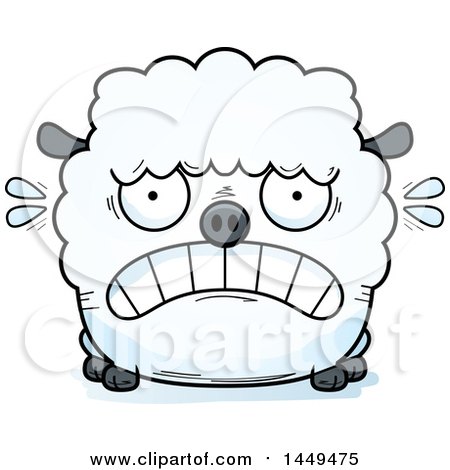 Clipart Graphic of a Cartoon Scared Sheep Character Mascot - Royalty Free Vector Illustration by Cory Thoman