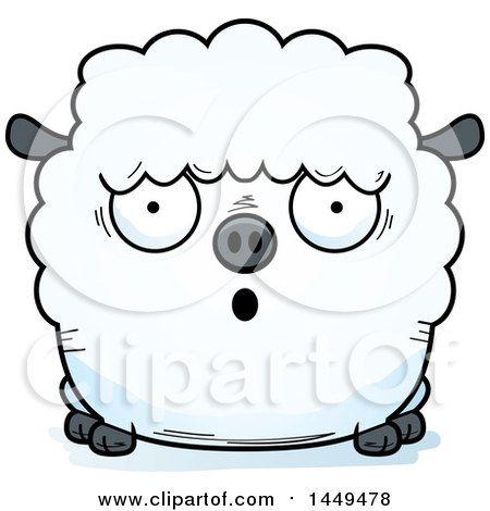 Clipart Graphic of a Cartoon Surprised Sheep Character Mascot - Royalty Free Vector Illustration by Cory Thoman
