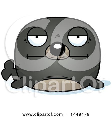 Clipart Graphic of a Cartoon Bored Seal Character Mascot - Royalty Free Vector Illustration by Cory Thoman