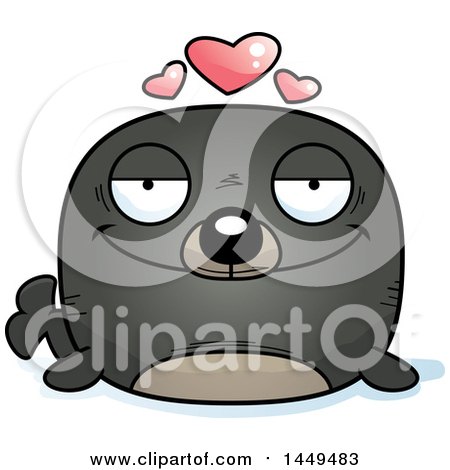 Clipart Graphic of a Cartoon Loving Seal Character Mascot - Royalty Free Vector Illustration by Cory Thoman