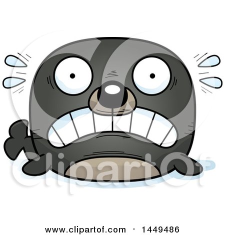 Clipart Graphic of a Cartoon Scared Seal Character Mascot - Royalty Free Vector Illustration by Cory Thoman