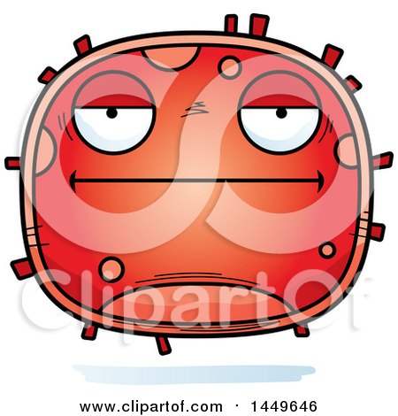 Clipart Graphic of a Cartoon Bored Red Cell Character Mascot - Royalty Free Vector Illustration by Cory Thoman