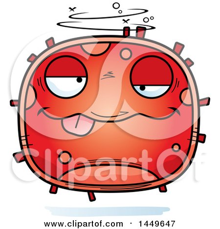 Clipart Graphic of a Cartoon Drunk Red Cell Character Mascot - Royalty Free Vector Illustration by Cory Thoman