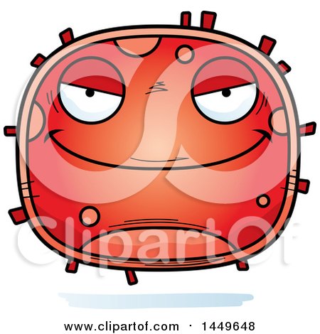 Clipart Graphic of a Cartoon Evil Red Cell Character Mascot - Royalty Free Vector Illustration by Cory Thoman