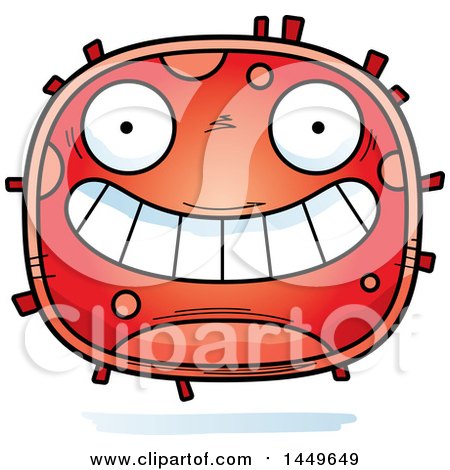 Clipart Graphic of a Cartoon Grinning Red Cell Character Mascot - Royalty Free Vector Illustration by Cory Thoman