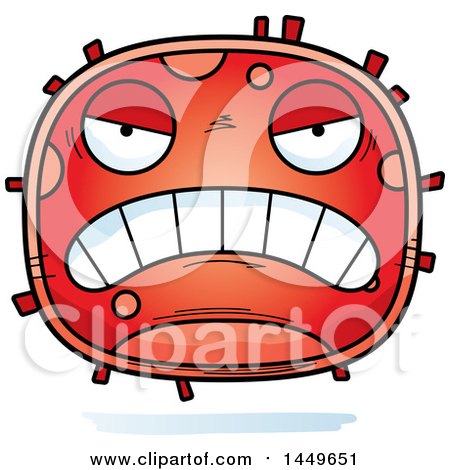 Clipart Graphic of a Cartoon Mad Red Cell Character Mascot - Royalty Free Vector Illustration by Cory Thoman