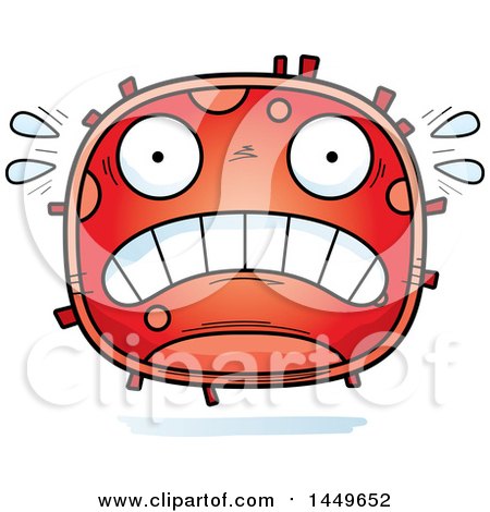 Clipart Graphic of a Cartoon Scared Red Cell Character Mascot - Royalty Free Vector Illustration by Cory Thoman