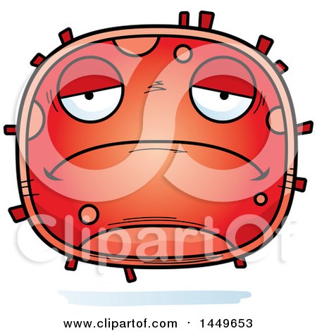 Clipart Graphic of a Cartoon Sad Red Cell Character Mascot - Royalty Free Vector Illustration by Cory Thoman
