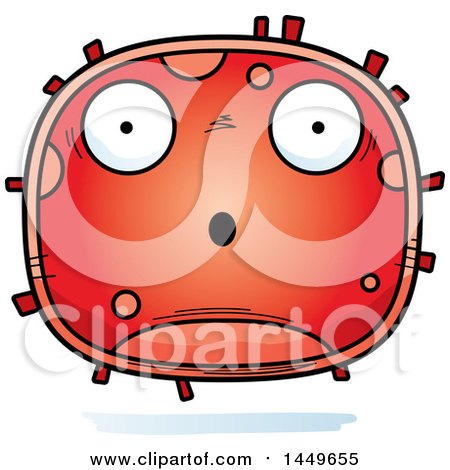 Clipart Graphic of a Cartoon Surprised Red Cell Character Mascot - Royalty Free Vector Illustration by Cory Thoman