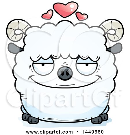 Clipart Graphic of a Cartoon Loving Ram Sheep Character Mascot - Royalty Free Vector Illustration by Cory Thoman