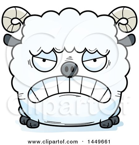 Clipart Graphic of a Cartoon Mad Ram Sheep Character Mascot - Royalty Free Vector Illustration by Cory Thoman