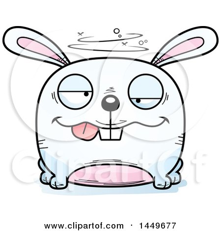 Clipart Graphic of a Cartoon Drunk Bunny Rabbit Hare Character Mascot - Royalty Free Vector Illustration by Cory Thoman