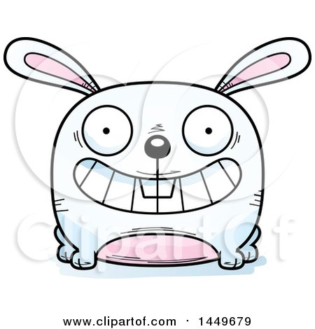 Clipart Graphic of a Cartoon Grinning Bunny Rabbit Hare Character Mascot - Royalty Free Vector Illustration by Cory Thoman