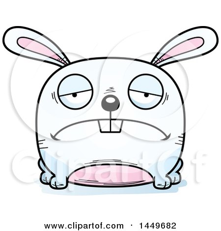 Clipart Graphic of a Cartoon Sad Bunny Rabbit Hare Character Mascot - Royalty Free Vector Illustration by Cory Thoman