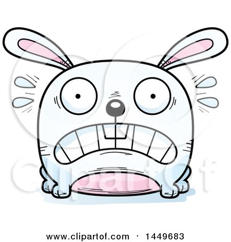 Clipart Graphic of a Cartoon Scared Bunny Rabbit Hare Character Mascot - Royalty Free Vector Illustration by Cory Thoman