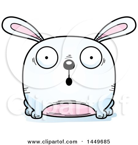Clipart Graphic of a Cartoon Surprised Bunny Rabbit Hare Character Mascot - Royalty Free Vector Illustration by Cory Thoman