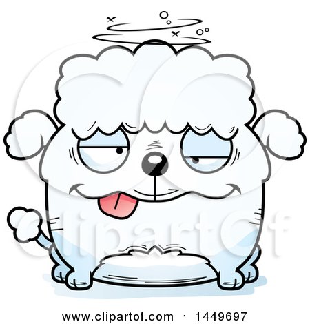 Clipart Graphic of a Cartoon Drunk Poodle Dog Character Mascot - Royalty Free Vector Illustration by Cory Thoman