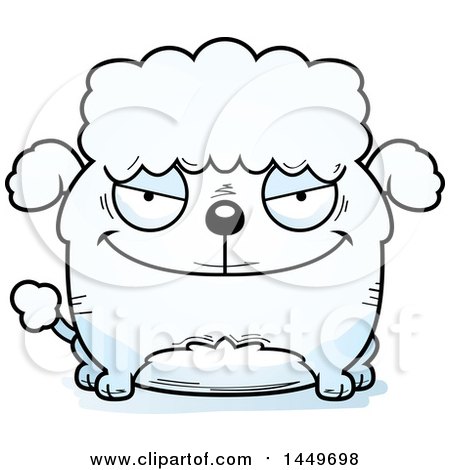Clipart Graphic of a Cartoon Evil Poodle Dog Character Mascot - Royalty Free Vector Illustration by Cory Thoman