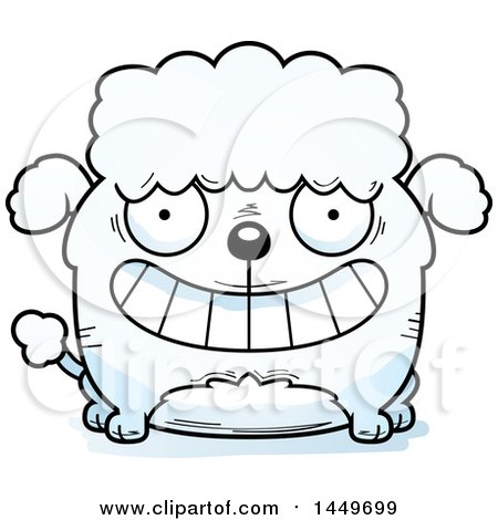 Clipart Graphic of a Cartoon Grinning Poodle Dog Character Mascot - Royalty Free Vector Illustration by Cory Thoman