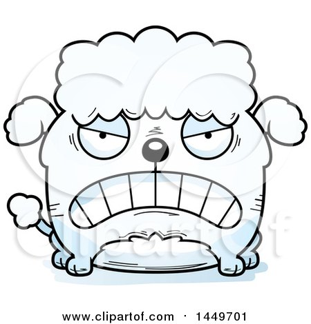 Clipart Graphic of a Cartoon Mad Poodle Dog Character Mascot - Royalty Free Vector Illustration by Cory Thoman