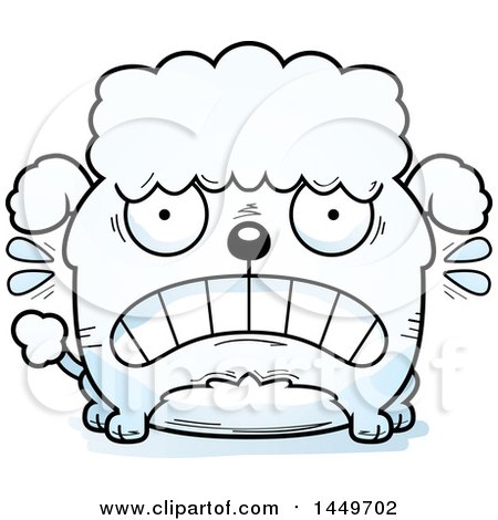 Clipart Graphic of a Cartoon Scared Poodle Dog Character Mascot - Royalty Free Vector Illustration by Cory Thoman