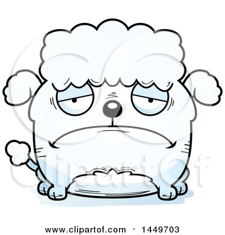 Clipart Graphic of a Cartoon Sad Poodle Dog Character Mascot - Royalty Free Vector Illustration by Cory Thoman