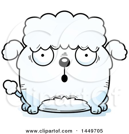 Clipart Graphic of a Cartoon Surprised Poodle Dog Character Mascot - Royalty Free Vector Illustration by Cory Thoman