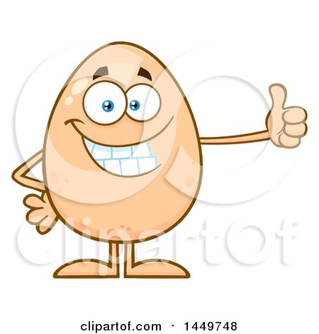Clipart Graphic of a Cartoon Egg Mascot Character Giving a Thumb up - Royalty Free Vector Illustration by Hit Toon