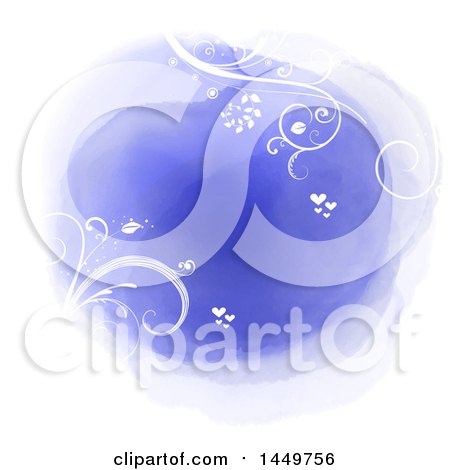 Clipart Graphic of a Watercolor Floral and Hearts Design - Royalty Free Vector Illustration by KJ Pargeter